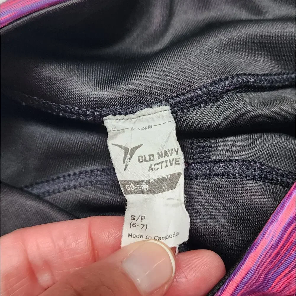 Old Navy Girls Active Capri Leggings Size S (6-7) Pink & Purple